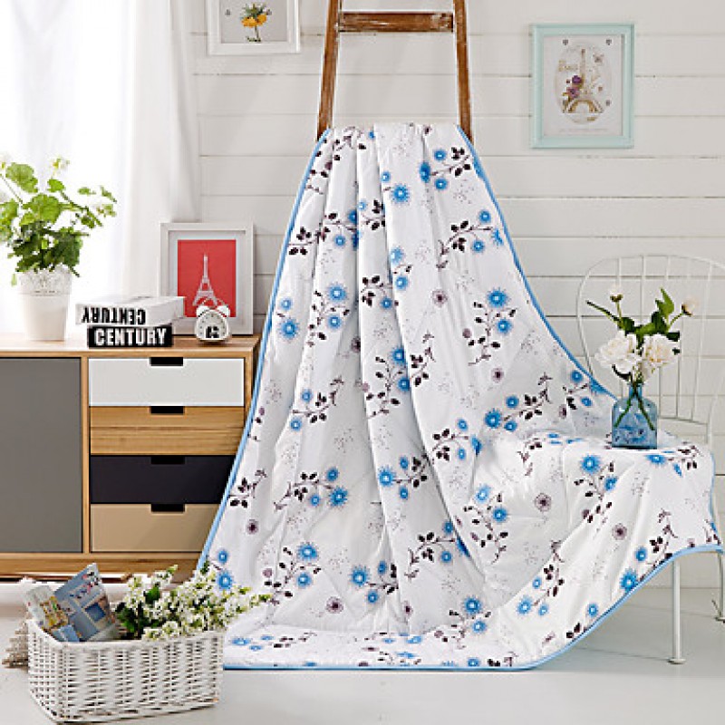 Floral / Botanical Printed 100% Mulberry Silk Quil...